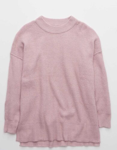 Aerie Waffle Oversized Crew Sweater